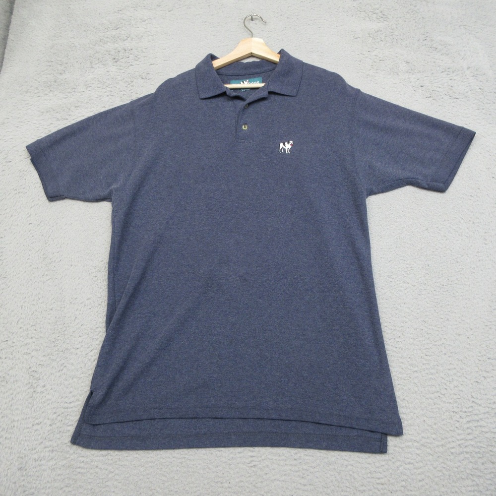 Big Dogs Polo Shirt Mens XL Blue Short Sleeve Pique Cotton Preppy Casual Retro